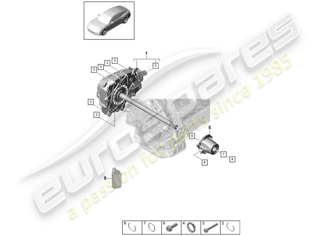 porsche 2017 (panamera 971-1) vorderachsdifferential ersatzteildiagramm