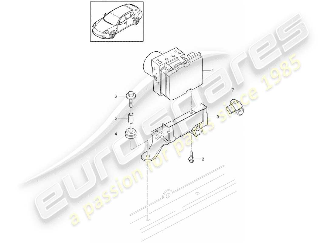 porsche 2014 (panamera 970) hydraulikeinheit ersatzteildiagramm