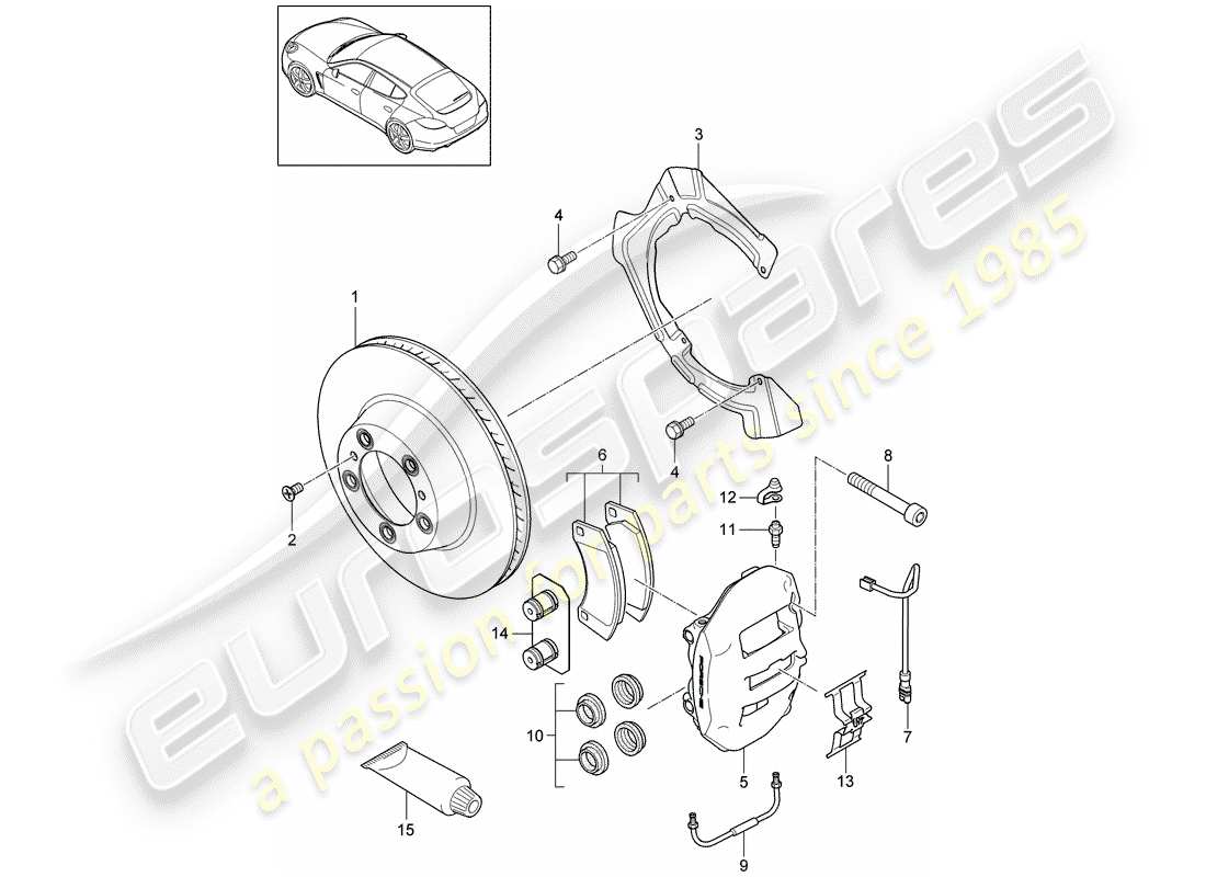 porsche 2016 (panamera 970) scheibenbremsen ersatzteildiagramm