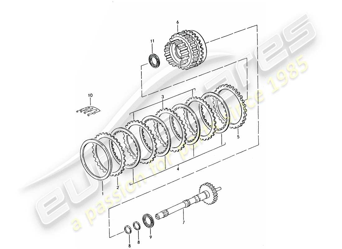 porsche 1992 (928) automatikgetriebe - antriebswelle - zahnradsatz ersatzteildiagramm