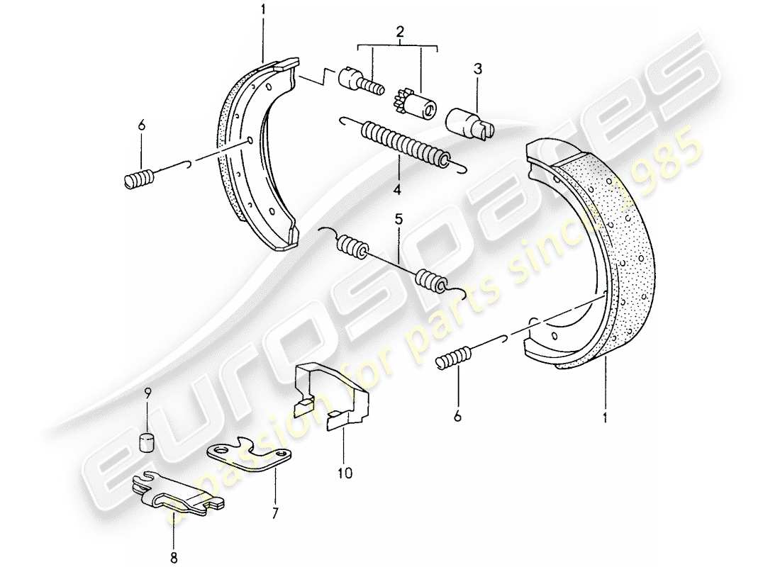 porsche 1997 (986 boxster) handbremse ersatzteildiagramm