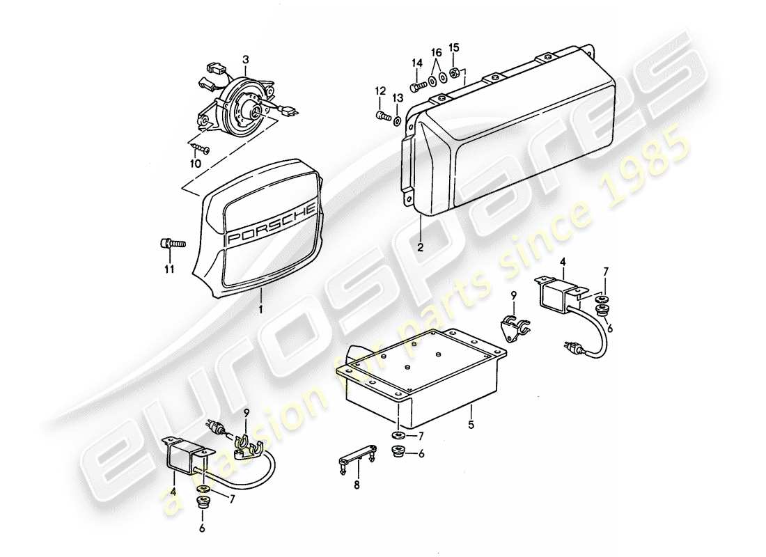 porsche 1993 (968) airbag-teilediagramm