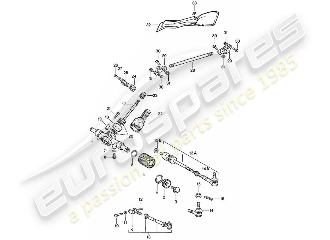 porsche 1984 (911) lenkungsteile teilediagramm