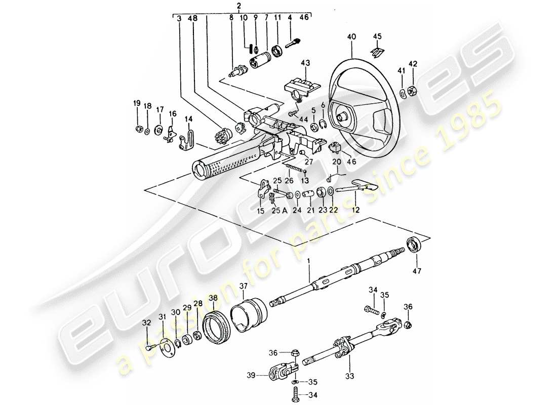 porsche 1995 (928) airbag - lenkungsteile - lenkrad - - - höhenverstellung - für - lenkrad - siehe gruppe - 4/03/05 ersatzteildiagramm