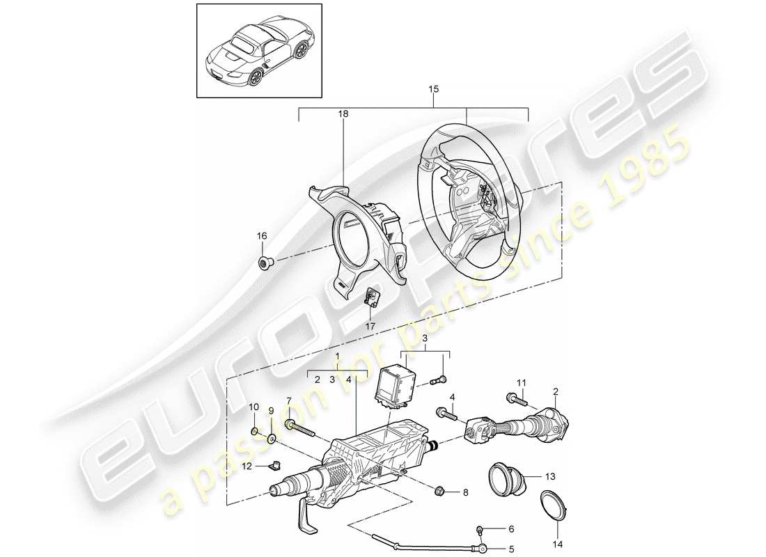 porsche 2011 (987 boxster) lenkschutzrohr ersatzteildiagramm