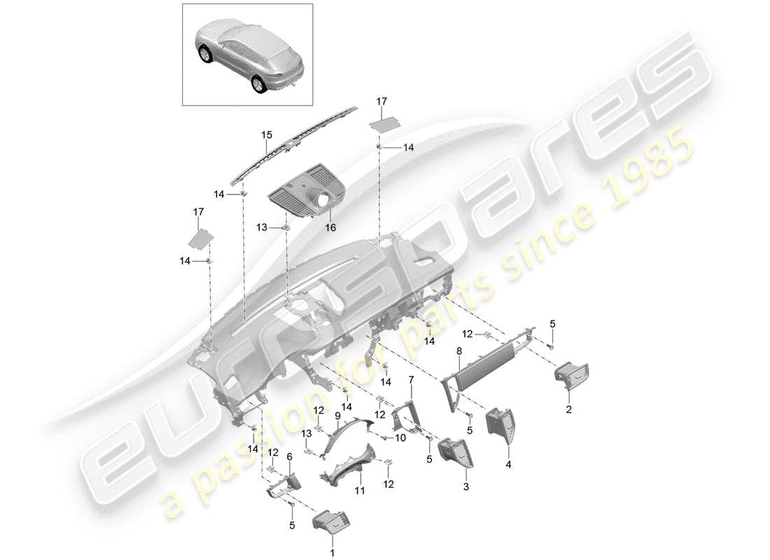 porsche 2015 (macan) zubehör teilediagramm