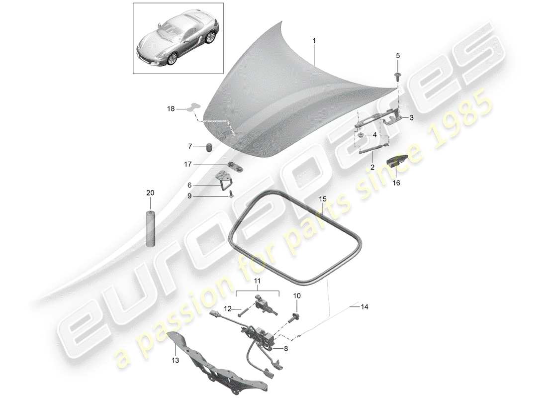 porsche 2016 (981 boxster) cover-ersatzteildiagramm
