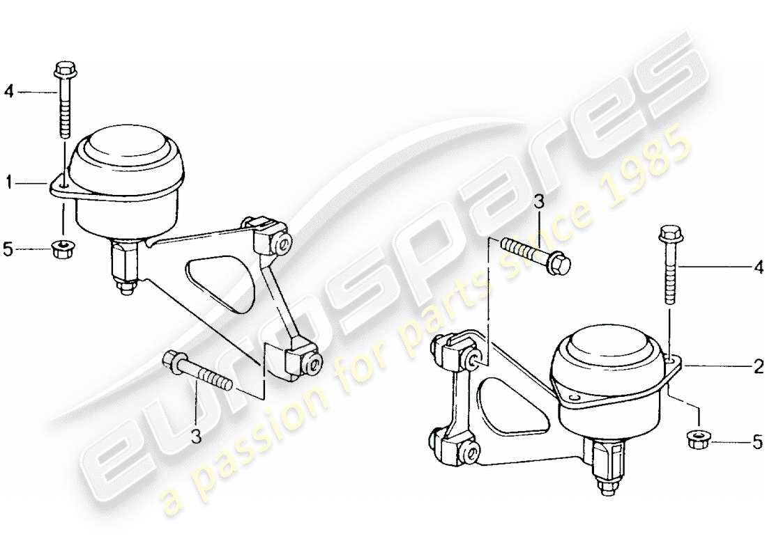 porsche 1997 (986 boxster) schaltgetriebe - getriebeaufnahme - motor teilediagramm