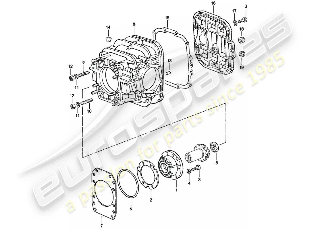 porsche 1985 (928) automatikgetriebe - differential - 1 - d - mj 1983>> - mj 1983 ersatzteildiagramm