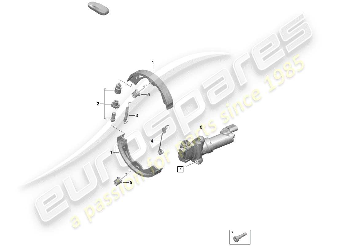 porsche 2019 (718 boxster spyder) parkbremse ersatzteildiagramm