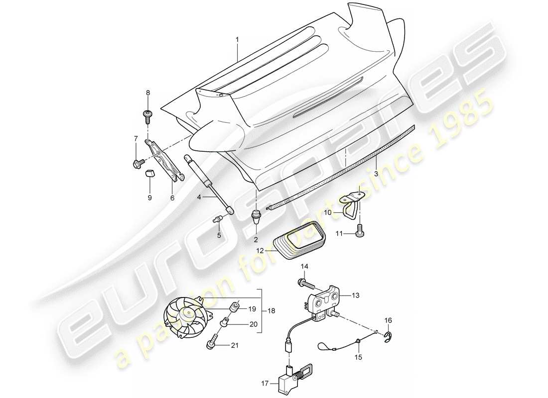 porsche 2008 (997-1 turbo / gt2) cover-ersatzteildiagramm