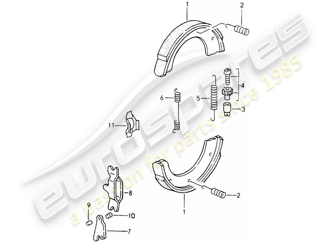 porsche 1993 (964) handbremse ersatzteildiagramm