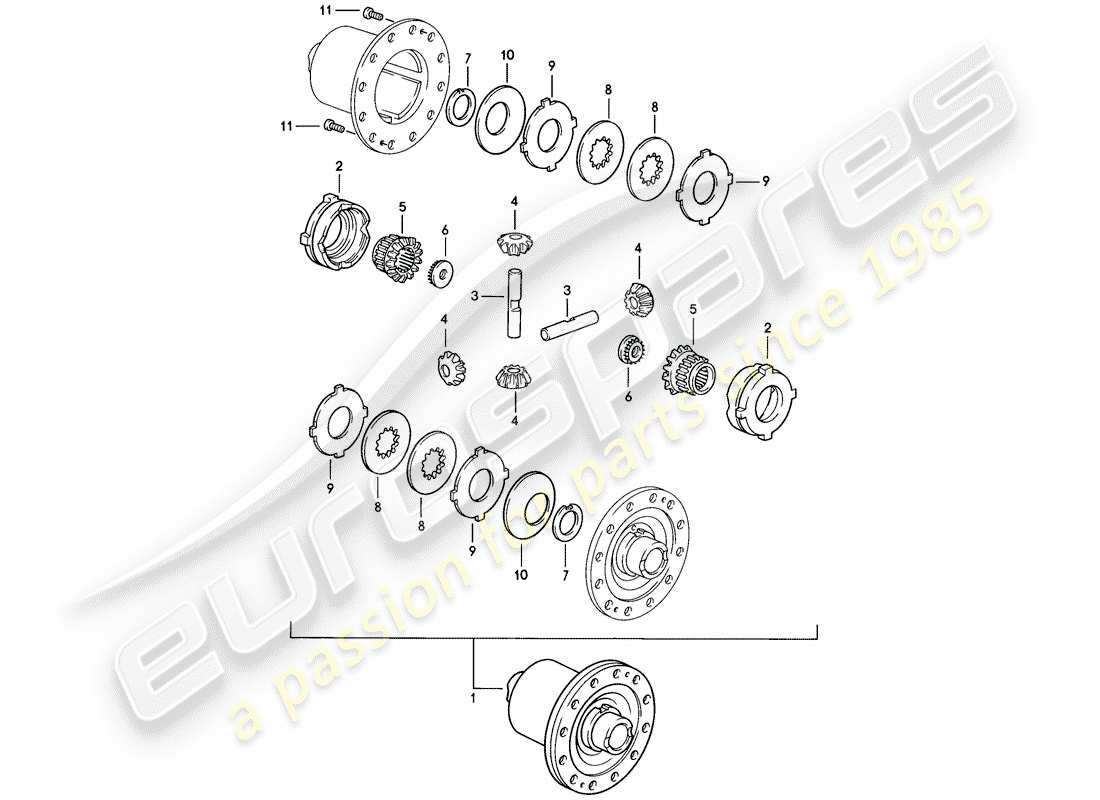 porsche 1984 (928) automatikgetriebe - sperrdifferential - d - mj 1983>> - mj 1983 ersatzteildiagramm