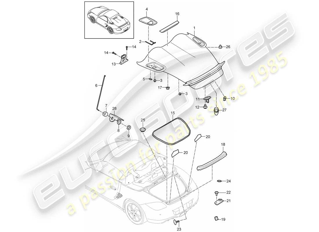 porsche 2009 (987 boxster) cover-ersatzteildiagramm