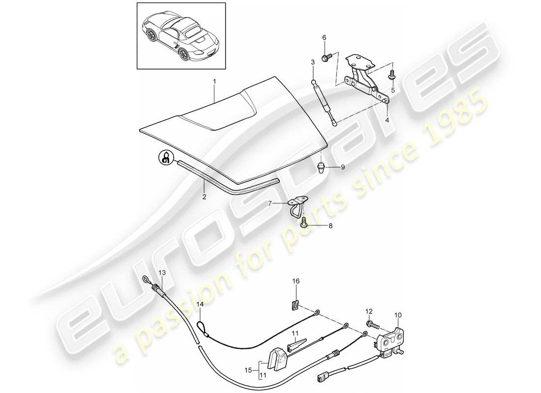 porsche 2010 (987 boxster) cover-ersatzteildiagramm