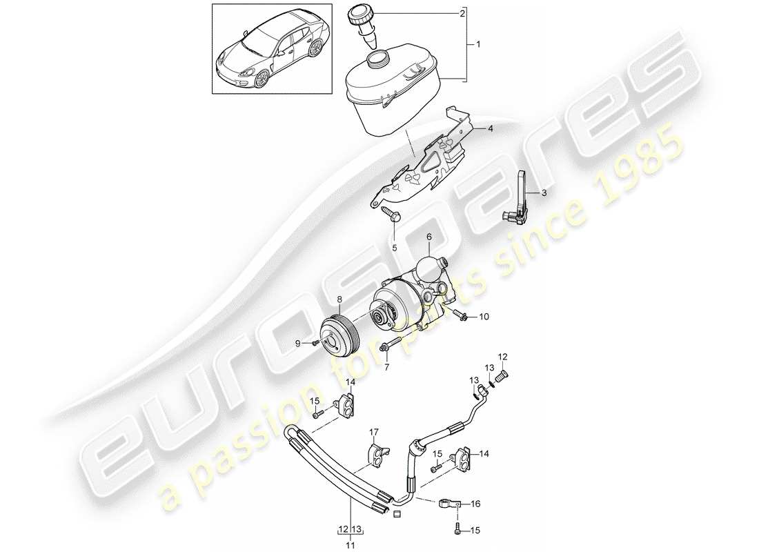 porsche 2016 (panamera 970) servolenkung - teilediagramm