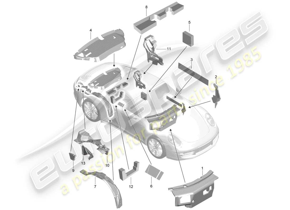 porsche 2012 (991-1) karosserie teilediagramm
