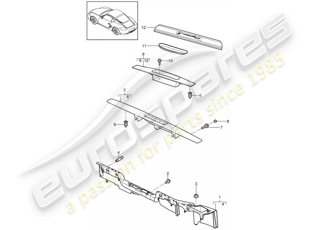 porsche 2009 (987 cayman) lining ersatzteildiagramm