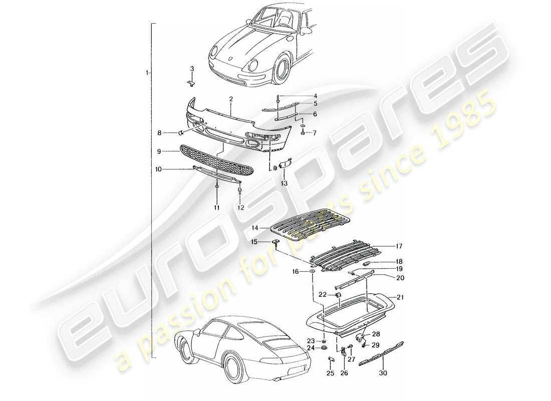 porsche 1995 (tequipment) aerokit-ersatzteildiagramm