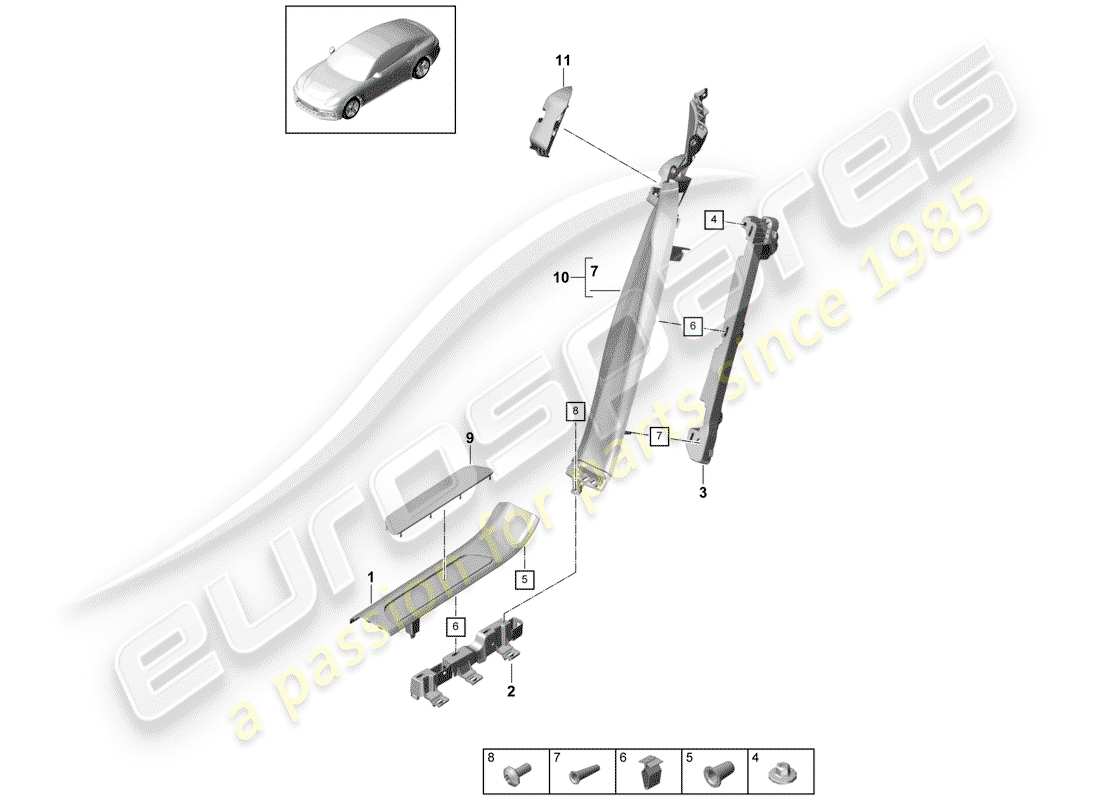 porsche 2019 (panamera 971-1) einstiegsverkleidung ersatzteildiagramm