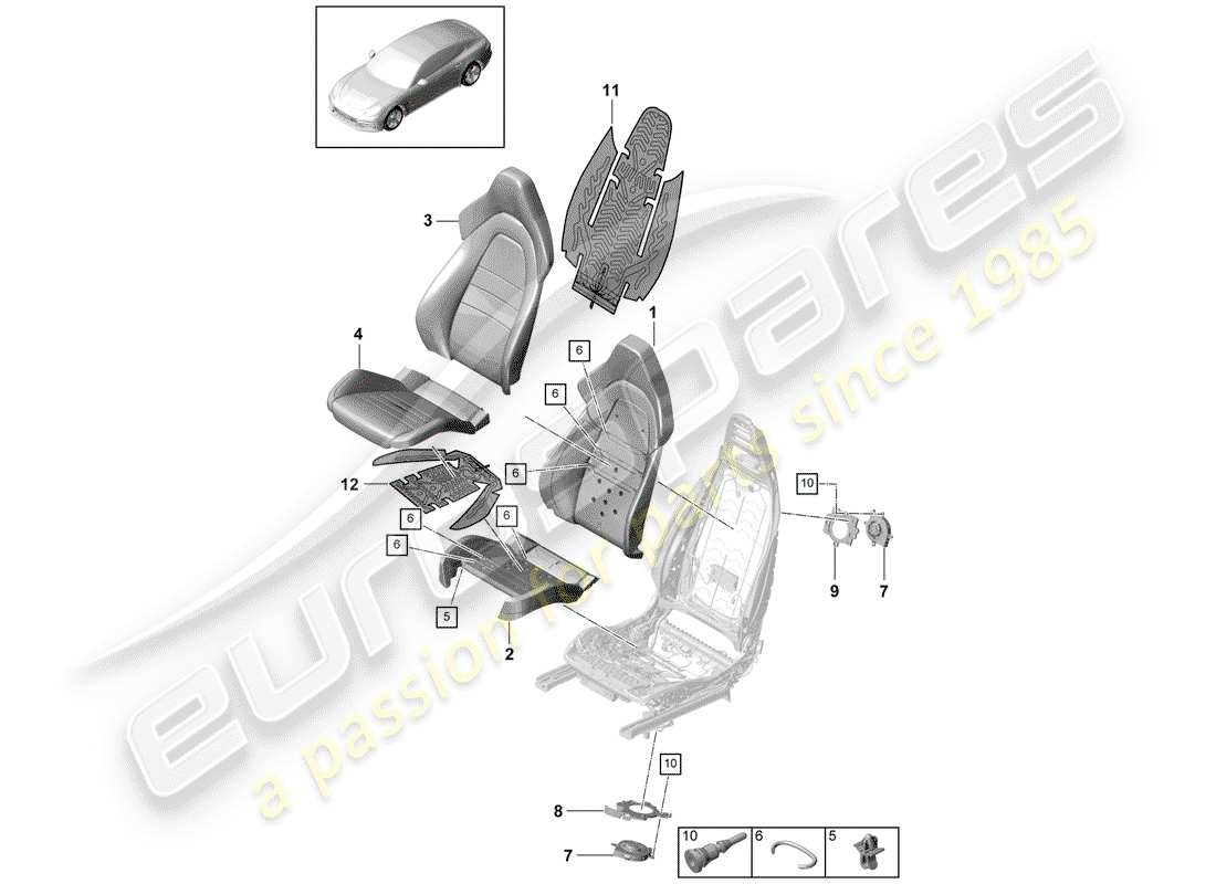 porsche 2018 (panamera 971-1) schaumteil teilediagramm