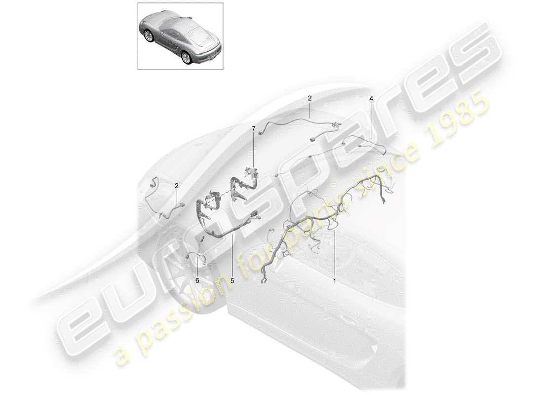 porsche 2014 (981 cayman) kabelbäume ersatzteildiagramm
