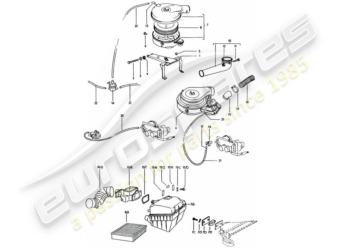 porsche 1971 (914) luftfilter - teilediagramm