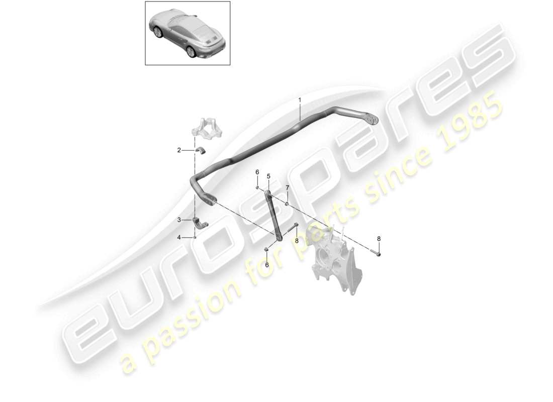porsche 2017 (991-2 turbo) stabilisator d - mj 2018>> teilediagramm