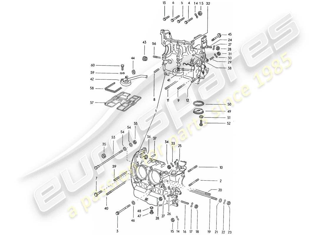 porsche 1974 (914) kurbelgehäuse-teilediagramm