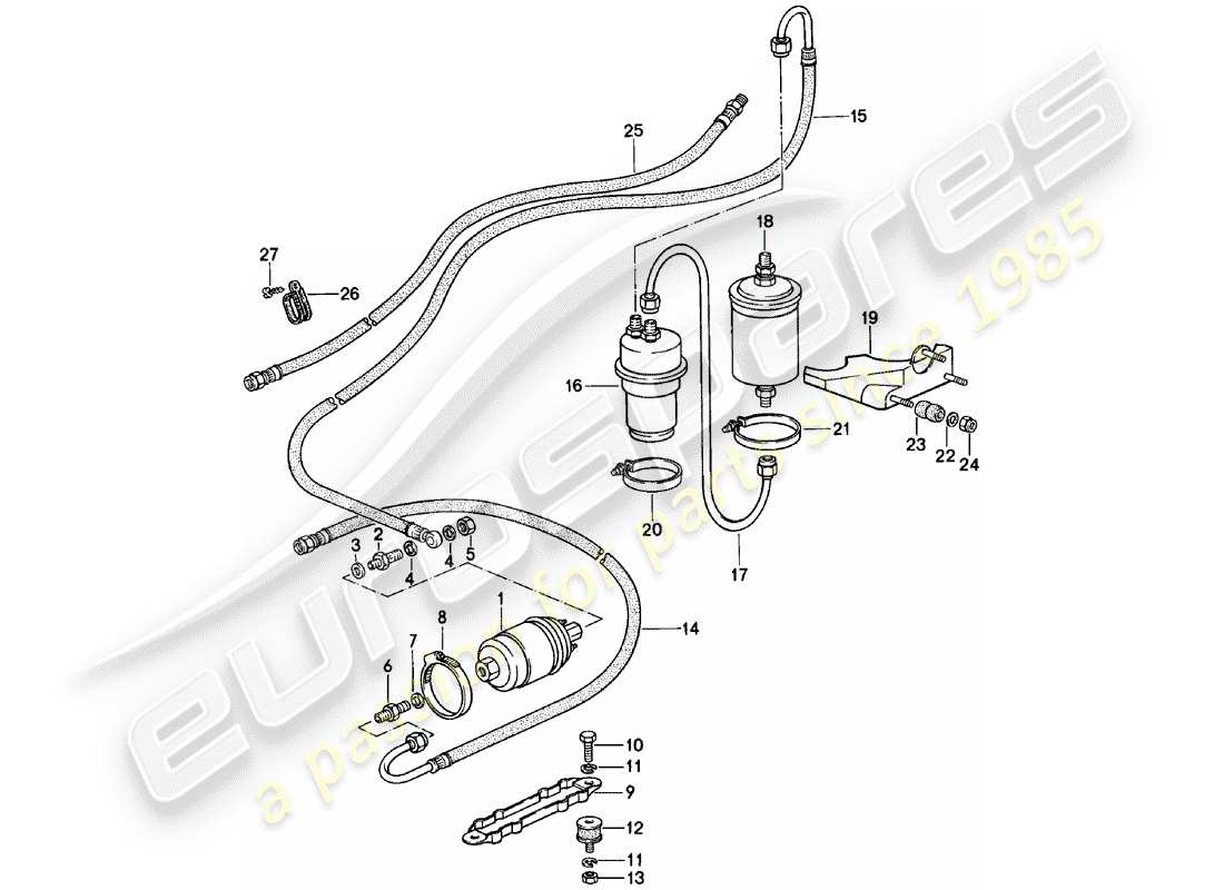 porsche 1979 (911) kraftstoffsystem teilediagramm