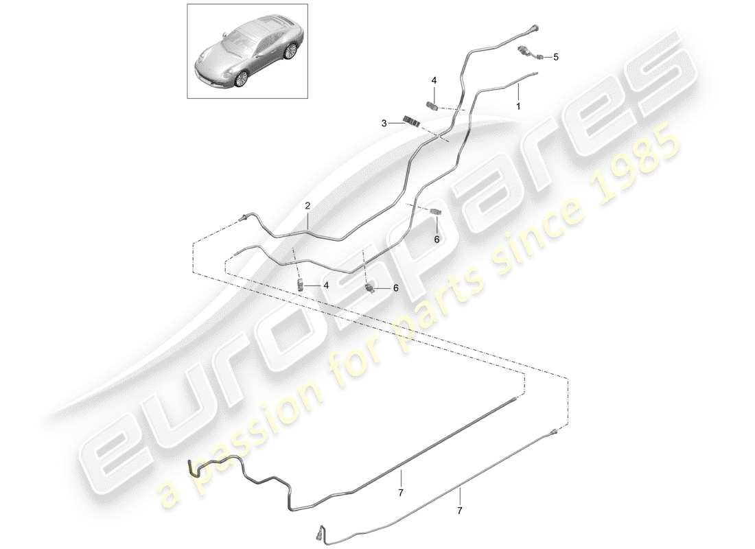 porsche 2018 (991-2) kraftstoffleitung teilediagramm