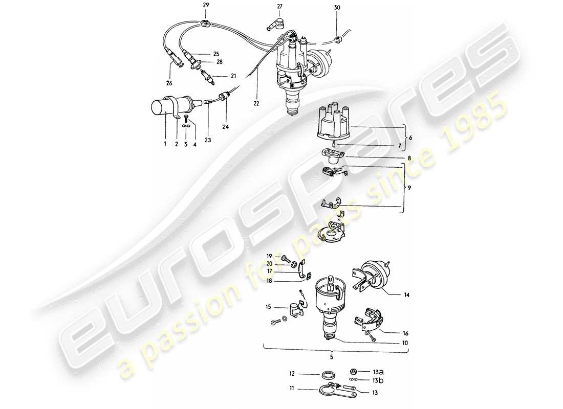porsche 1971 (914) motorelektrik teilediagramm