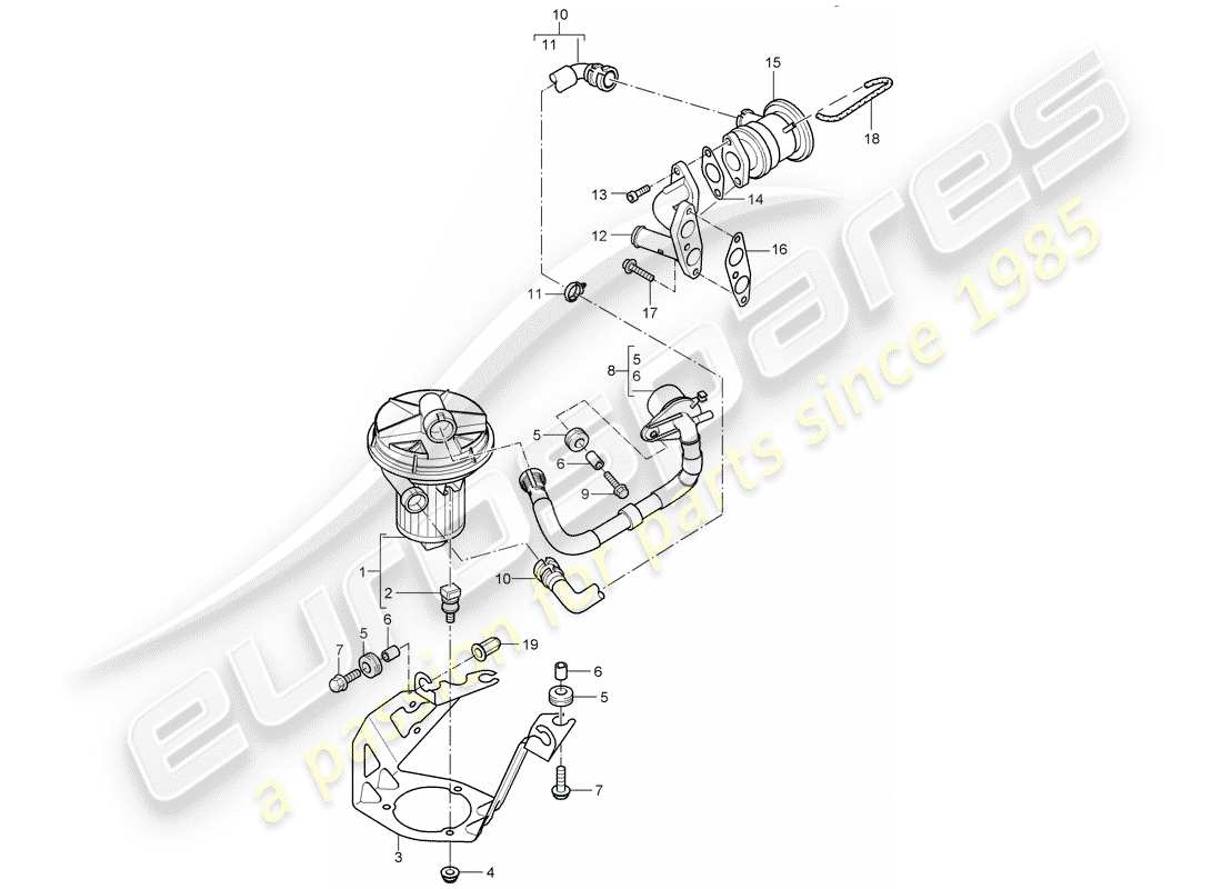 porsche 2003 (cayenne e1 9pa) sekundärluftpumpe teilediagramm