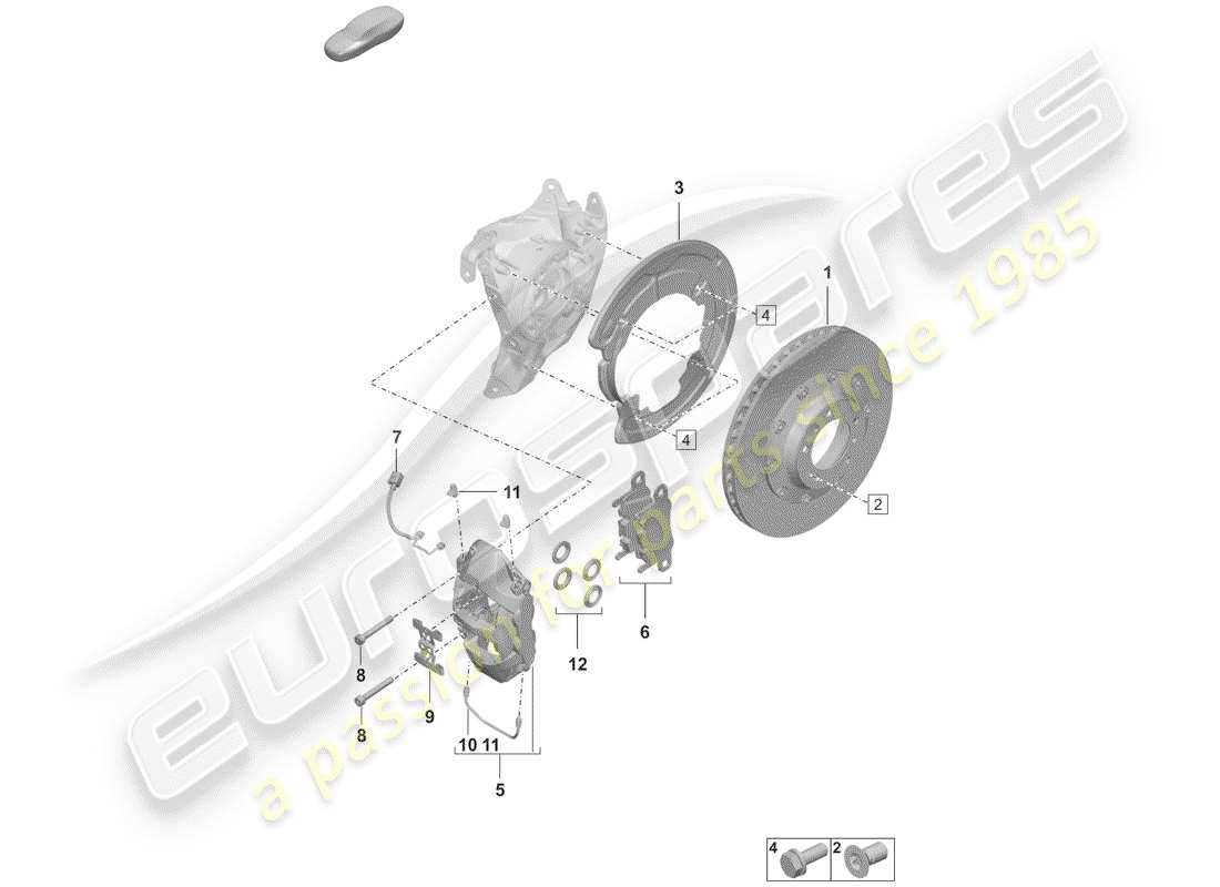porsche 2020 (992-1) scheibenbremsen ersatzteildiagramm