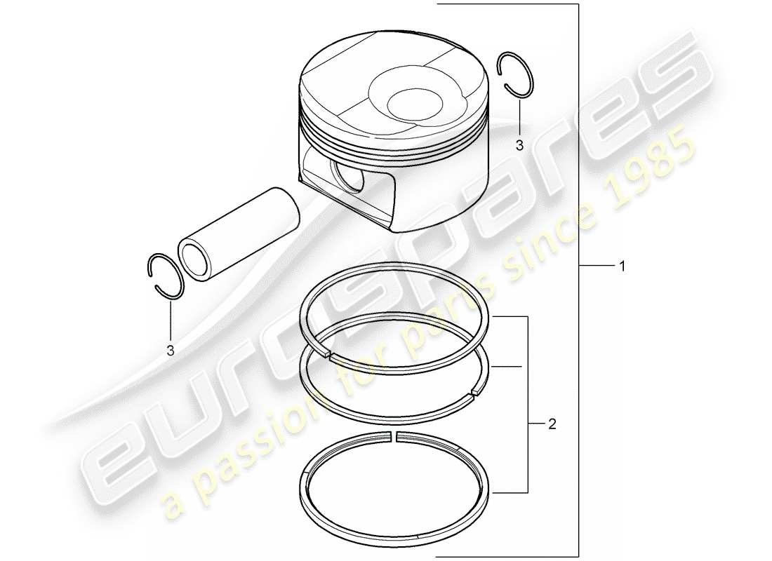 porsche 2010 (cayenne e1 9pa) kolben teilediagramm