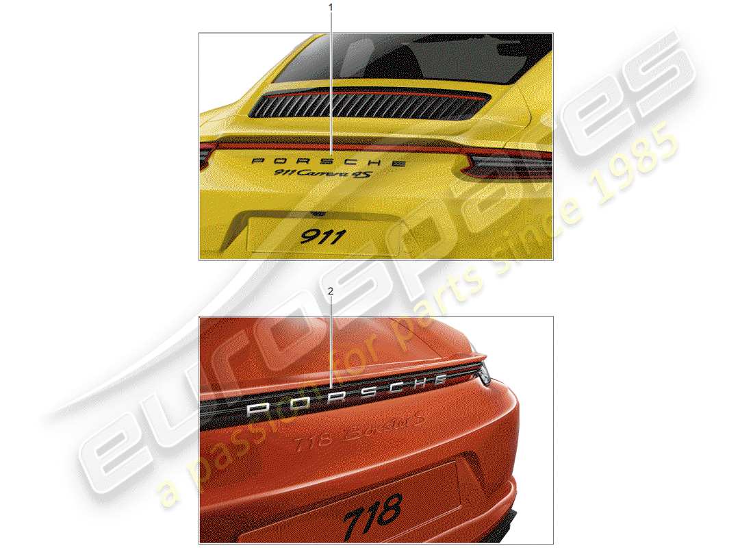 porsche 2015 (tequipment 98x/99x) inscription ersatzteildiagramm