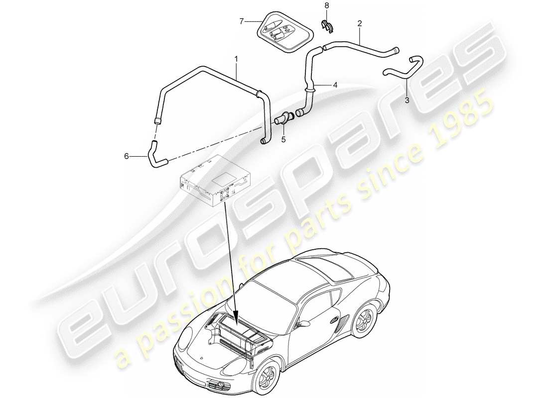 porsche 2012 (987 cayman) gepäckraum ersatzteildiagramm