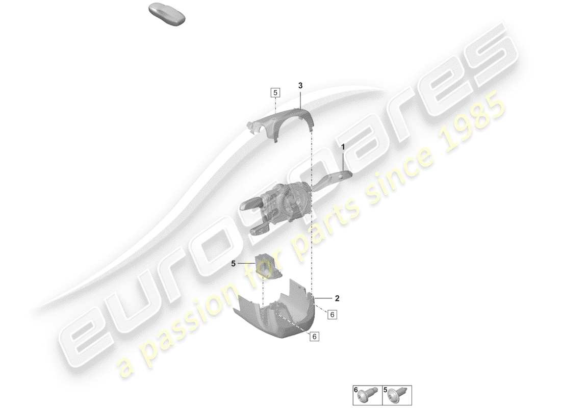 porsche 2019 (992-1) lenkstockschalter ersatzteildiagramm
