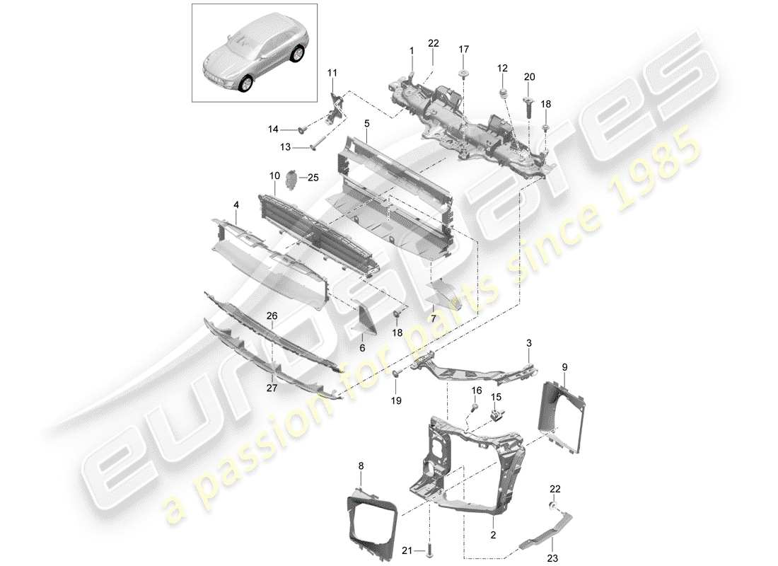 porsche 2015 (macan) bracket-ersatzteildiagramm