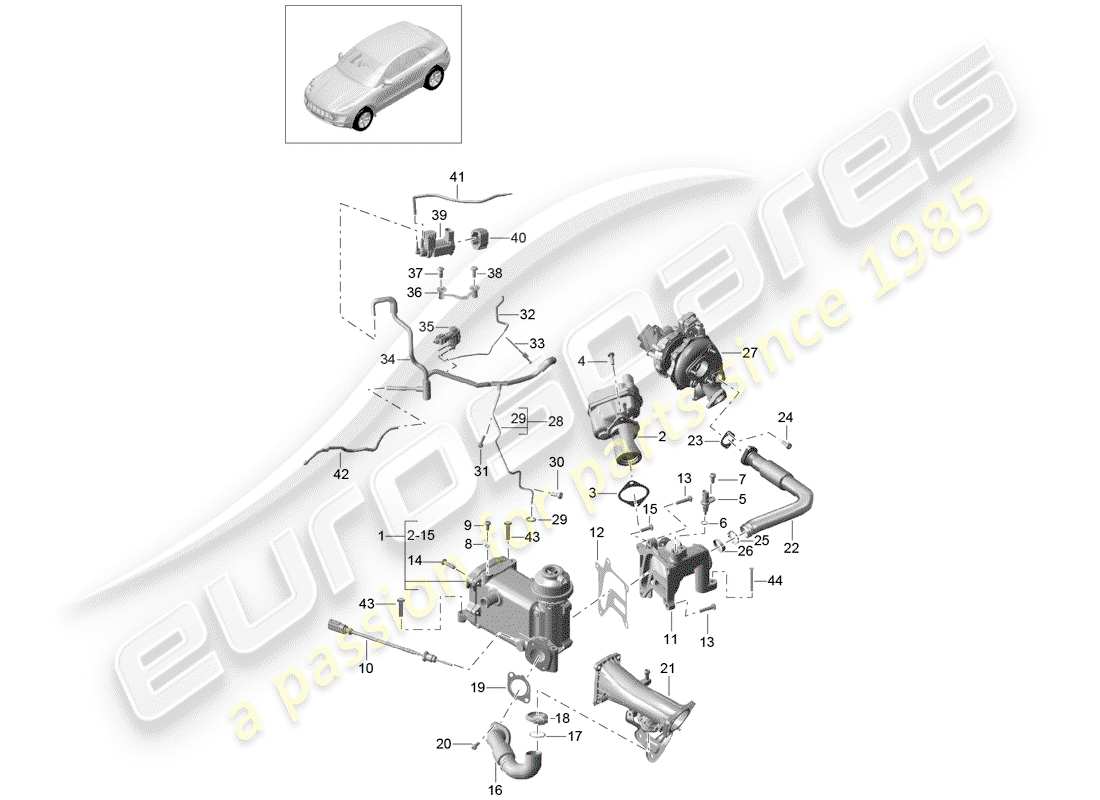 porsche 2014 (macan) abgasrückführung teilediagramm