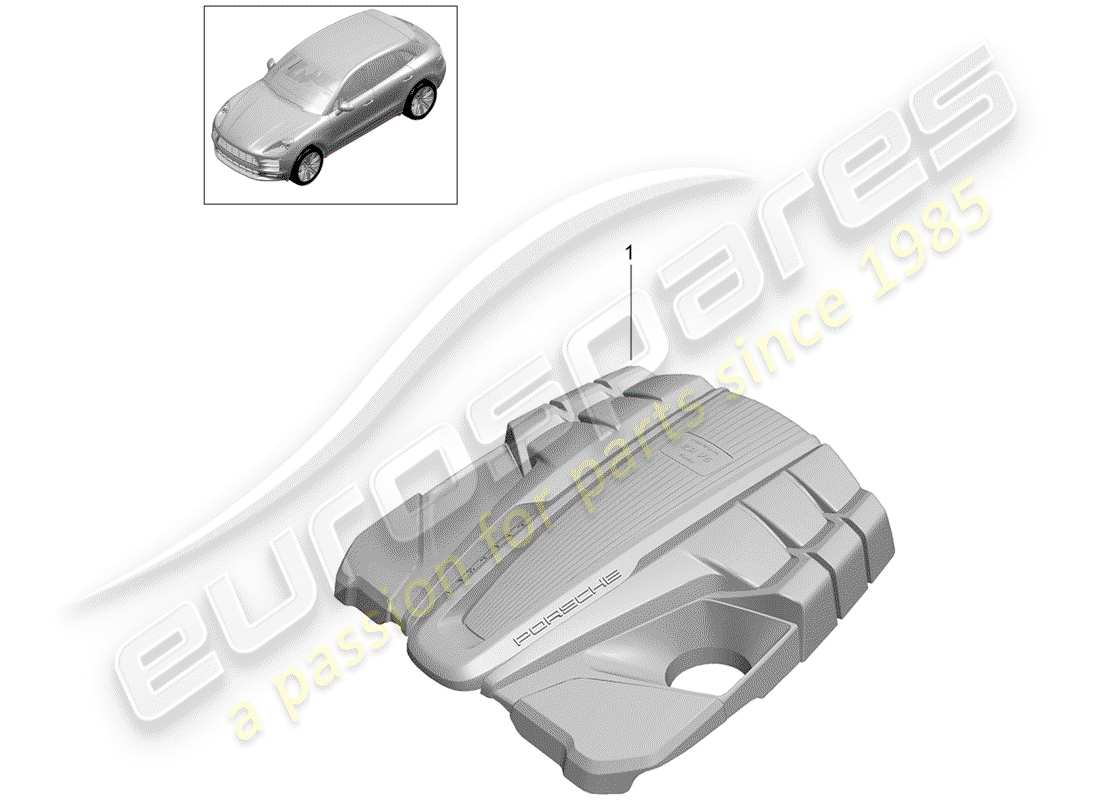 porsche 2019 (macan) motorabdeckung ersatzteildiagramm