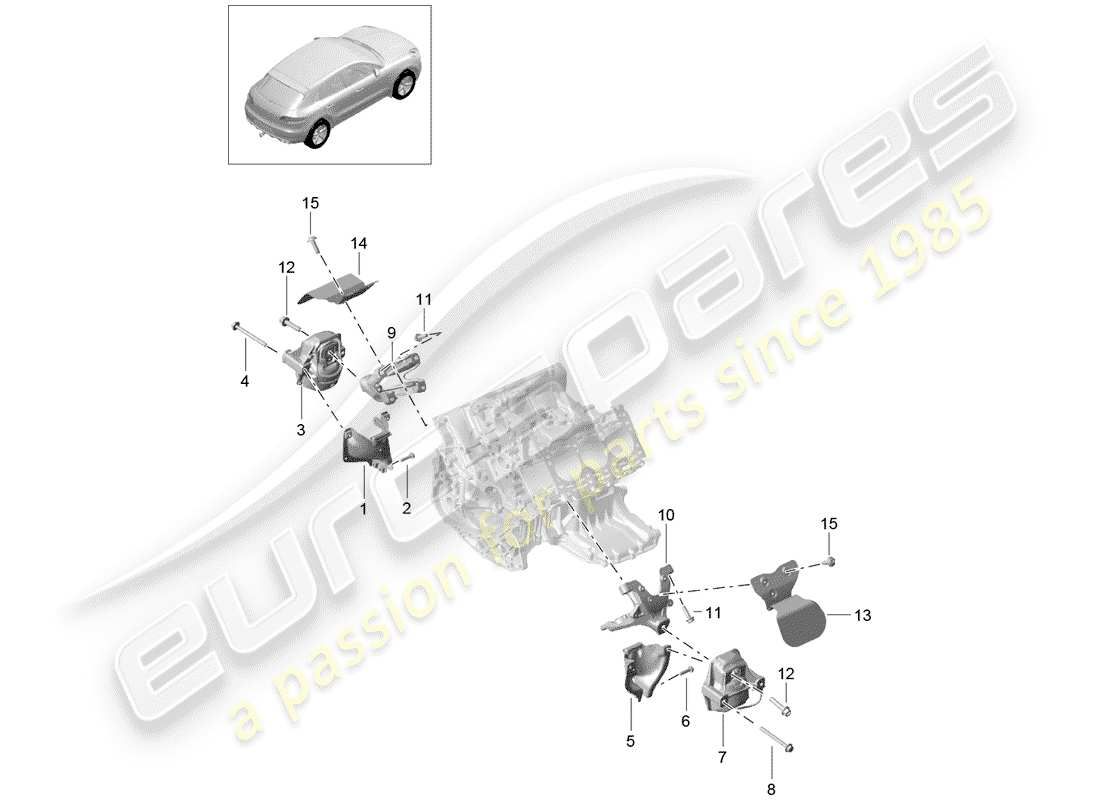 porsche 2015 (macan) motorhebezug ersatzteildiagramm
