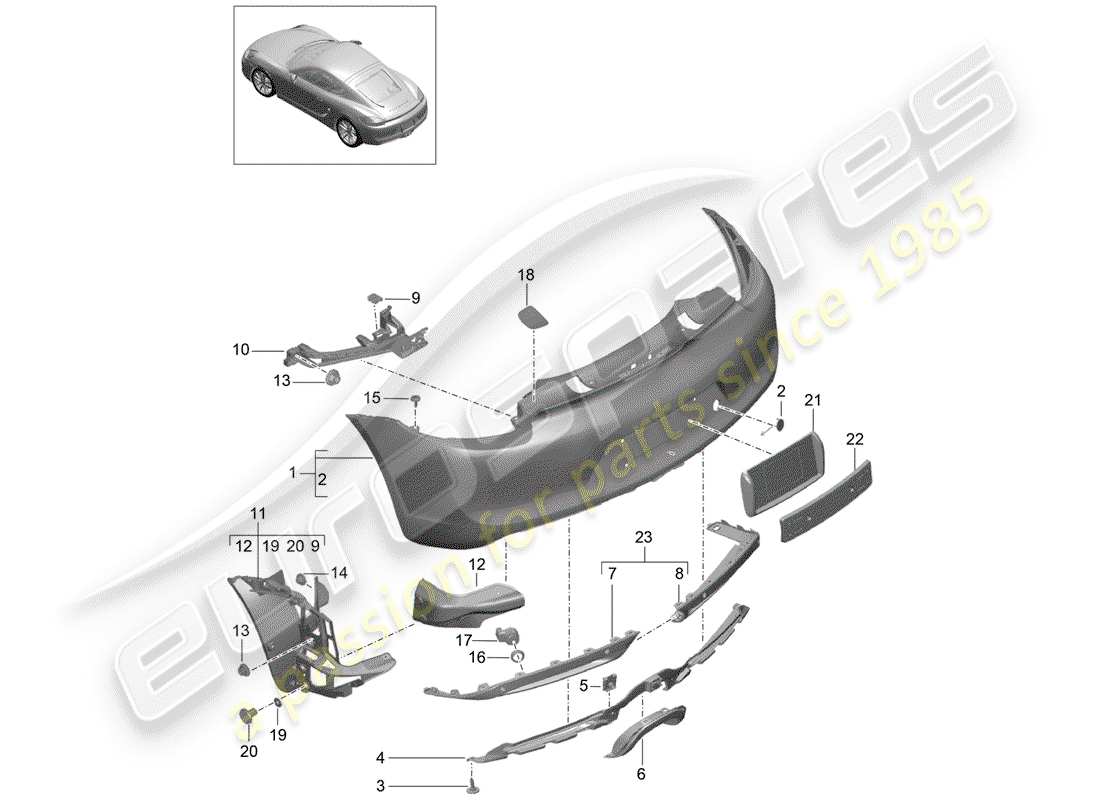 porsche 2016 (981 cayman) stoßstange ersatzteildiagramm