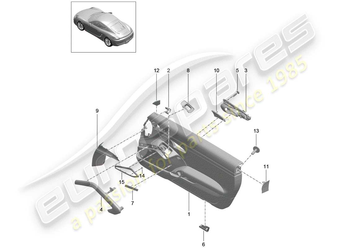 porsche 2015 (981 cayman) türplatte teilediagramm