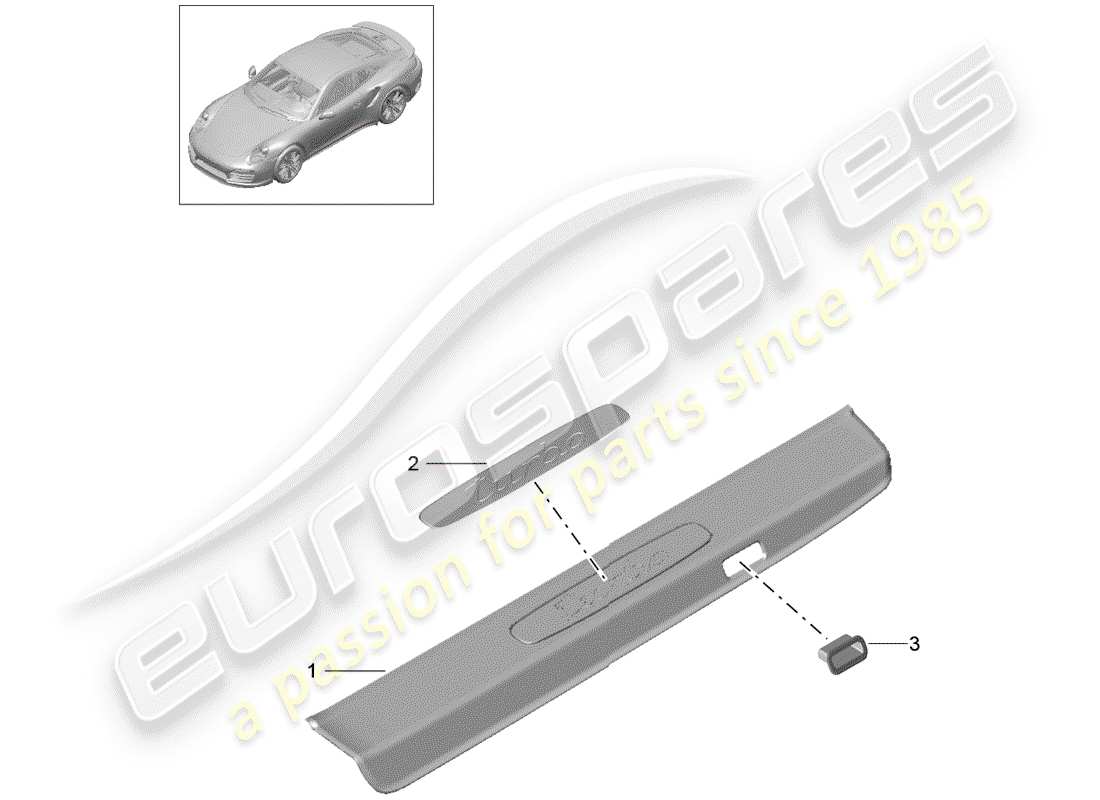 porsche 2020 (991-2 turbo) einstiegsblech - schwellerplatte ersatzteildiagramm