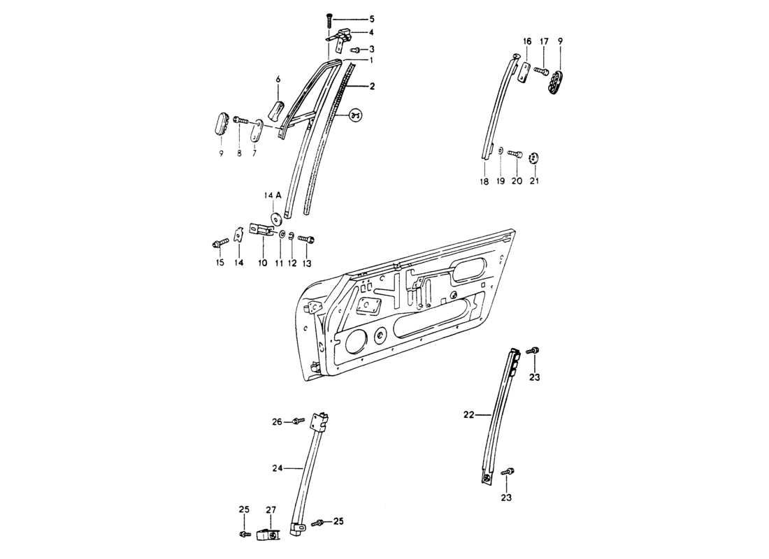 porsche 1994 (964) fensterrahmen ersatzteildiagramm