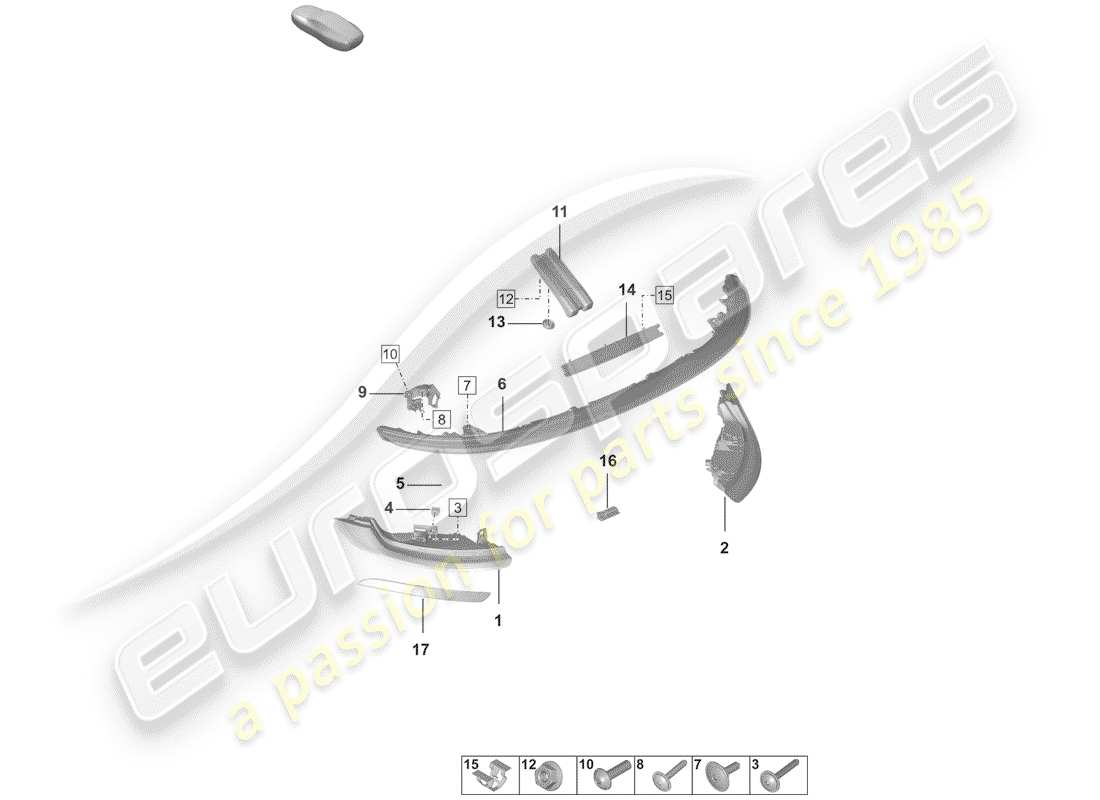 porsche 2019 (992-1) rücklicht ersatzteildiagramm