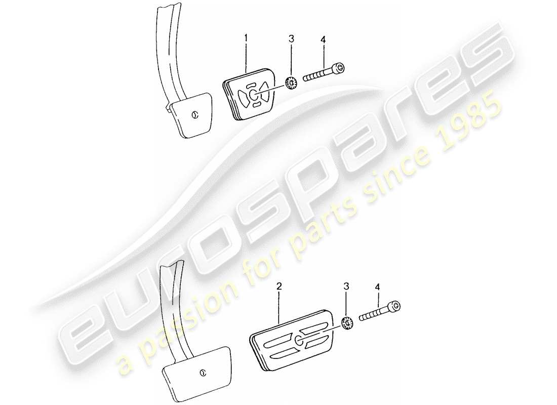 porsche tequipment catalogue (1991) vertical pedal adjustment part diagram