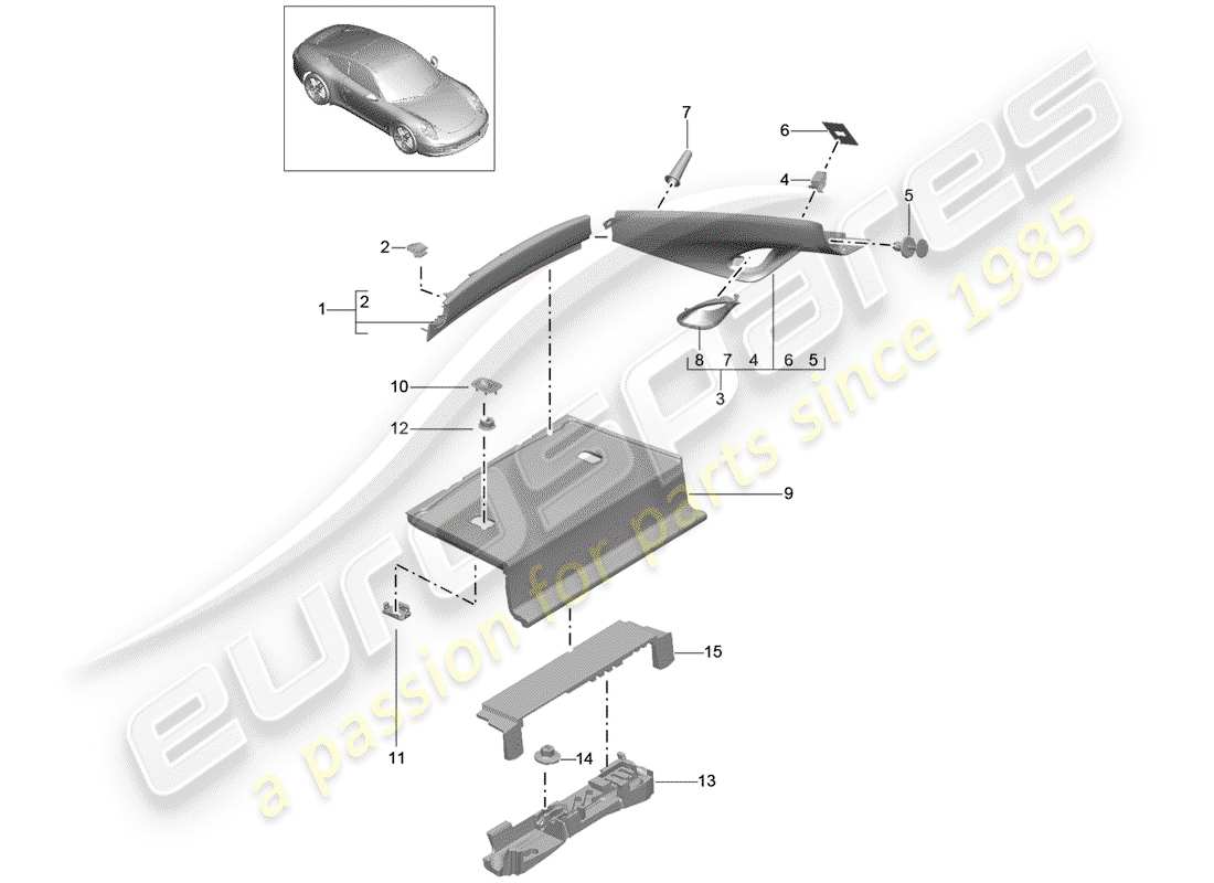 porsche 2014 (991-1) trims-teilediagramm
