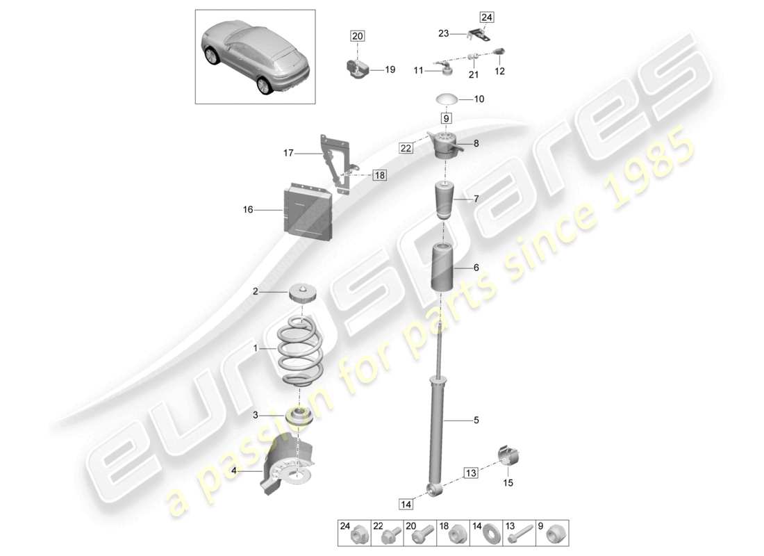 porsche 2020 (macan) stahlfederfahrwerk gts teilediagramm